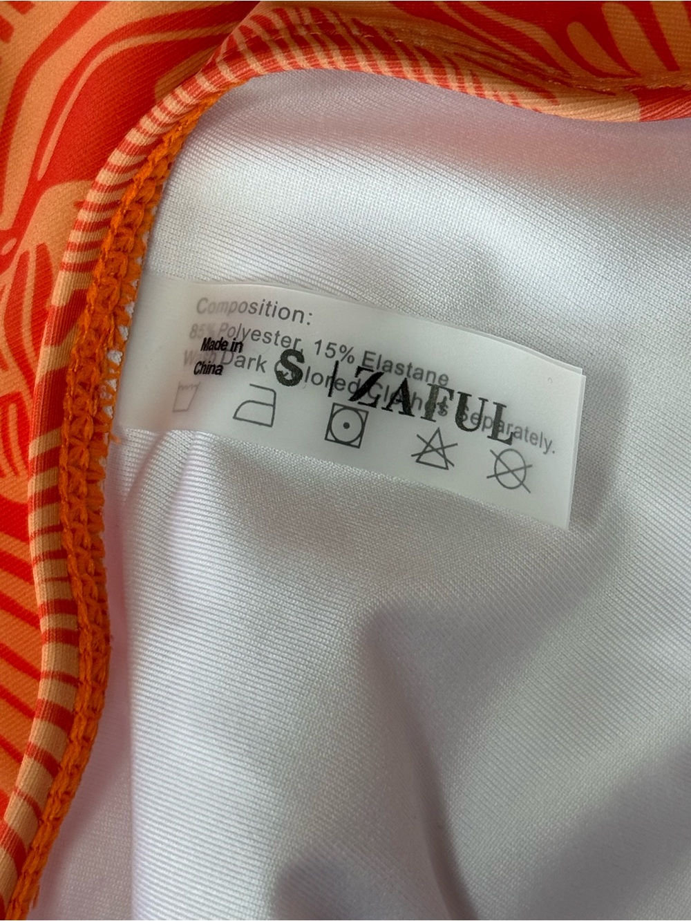 Zaful Orange Shell-Print Tankini Set - Picture 4 of 6